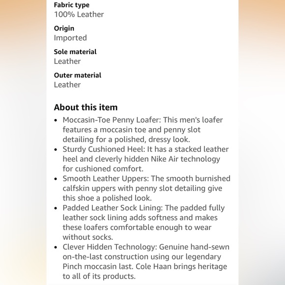 Men’s Cole Haan Classic Leather Penny Loafers - Picture 4 of 4